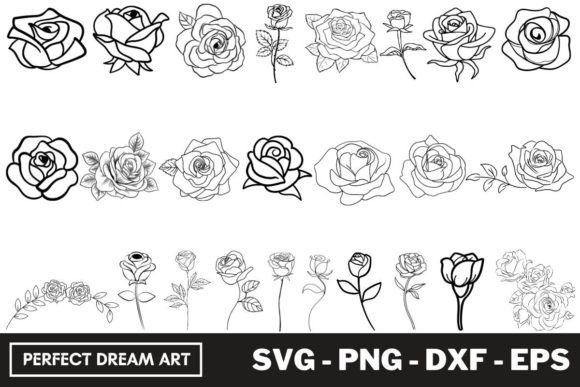 Download Roses Silhouette Bundles Outline - Bundles Collection