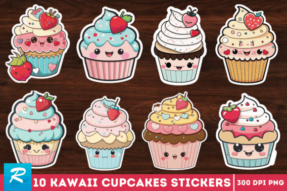 Download Kawaii Cupcakes Valentine Stickers Png - Valentine stickers Collection